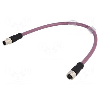 Cable: for sensors/automation | PIN: 5 | M12-M12 | 300mm | plug | plug