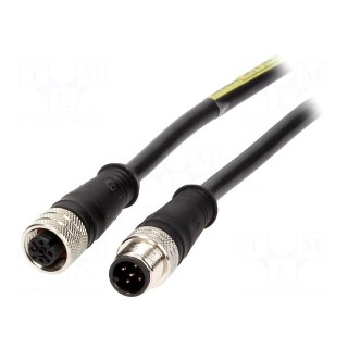 Cable: for sensors/automation | PIN: 5 | M12-M12 | 5m | plug | plug | 60V