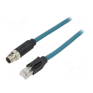 Cable: for sensors/automation | PIN: 8 | female | X code-ProfiNET