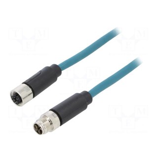 Cable: for sensors/automation | PIN: 8 | male | M12 male,M12 female