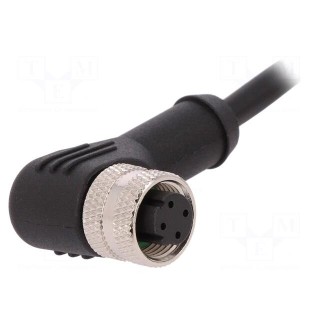 Plug | M12 | PIN: 4 | female | B code-Profibus | IP67 | 250V | 4A | angled