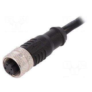 Plug | M12 | PIN: 4 | female | D code-Ethernet | IP67 | 250V | 4A | straight