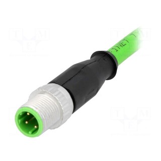 Plug | M12 | PIN: 4 | male | D code-Ethernet | 1.5m | Insulation: PVC