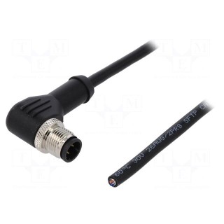 Plug | M12 | PIN: 4 | male | D code-Ethernet | IP65,IP67 | 250V | 4A | cables