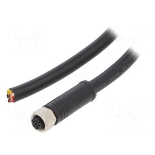 Plug | M12 | PIN: 5 | female | K code | 1m | IP67 | straight | cables