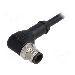 Plug | M12 | PIN: 5 | male | B code-Profibus | IP67 | 60V | 4A | angled | 1m