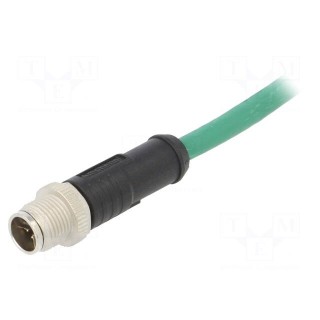 Plug | M12 | PIN: 8 | male | X code-ProfiNET | 5m | IP67 | 50V | 500mA | cables