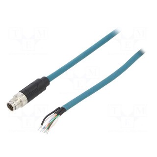 Plug | M12 | PIN: 8 | male | X code-ProfiNET | IP67 | 48V | 500mA | straight