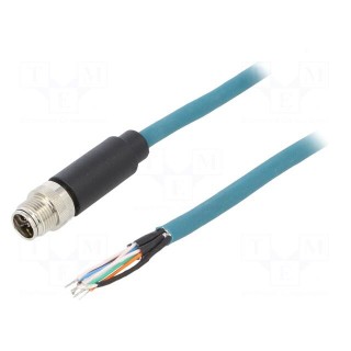 Plug | M12 | PIN: 8 | male | X code-ProfiNET | IP67 | 48V | 500mA | straight