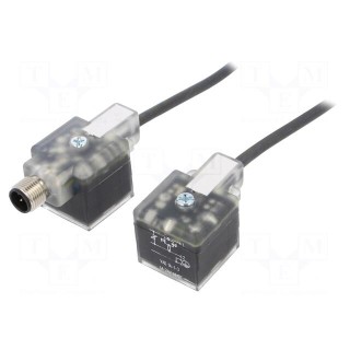Adapter cable | plug DIN 43650 x2,M12 female socket | PIN: 3 | IP67