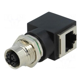 Adapter | RJ45 socket,M12 female | X code-ProfiNET | PIN: 8