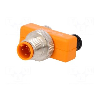 T adapter | M12 male,M8 female x2 | PIN: 3 | IP67 | Y