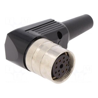 Connector: M16 | plug | female | soldering | for cable | PIN: 12 | 3A | 60V