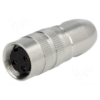 Connector: M16 | plug | female | soldering | for cable | PIN: 3 | 5A | 250V