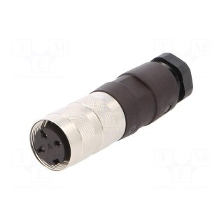 Connector: M16 | plug | female | soldering | for cable | PIN: 3 | 5A | 300V