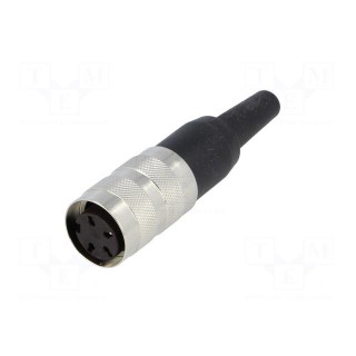 Connector: M16 | plug | female | soldering | for cable | PIN: 4 | 5A | 300V