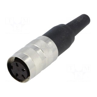 Connector: M16 | plug | female | soldering | for cable | PIN: 4 | 5A | 300V