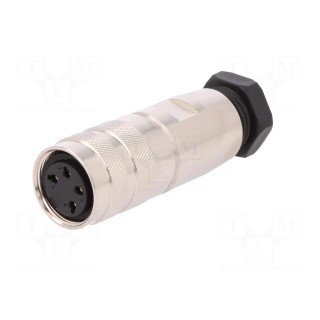 Connector: M16 | plug | female | soldering | for cable | PIN: 4 | 7A | 250V