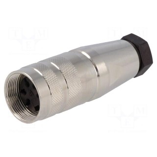 Connector: M16 | plug | female | soldering | for cable | PIN: 5 | 5A | 300V