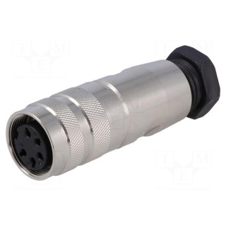Connector: M16 | plug | female | soldering | for cable | PIN: 5 | 6A | 250V