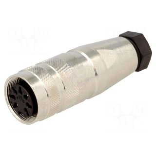 Connector: M16 | plug | female | soldering | for cable | PIN: 7 | 5A | 100V