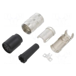 Connector: M16 | plug | female | soldering | for cable | PIN: 8 | 5A | 100V