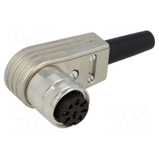 Connector: M16 | plug | female | soldering | for cable | PIN: 8 | 5A | 100V