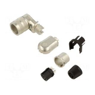 Connector: M16 | plug | female | soldering | for cable | PIN: 8 | 5A | 32V