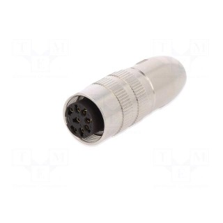 Connector: M16 | plug | female | soldering | for cable | PIN: 8 | 5A | 60V