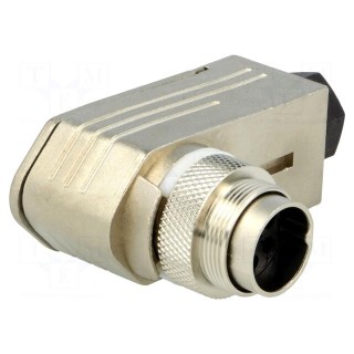 Connector: M16 | plug | male | for cable | PIN: 7 | 300V | angled 90°