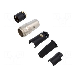Connector: M16 | plug | male | soldering | for cable | PIN: 16 | 3A | 32V