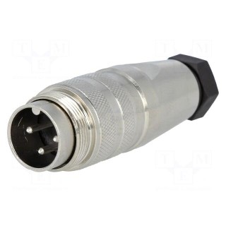 Connector: M16 | plug | male | soldering | for cable | PIN: 3 | 5A | 300V