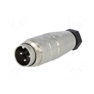 Connector: M16 | plug | male | soldering | for cable | PIN: 3 | 5A | 300V