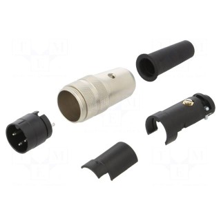 Connector: M16 | plug | male | soldering | for cable | PIN: 3 | 7A | 150V