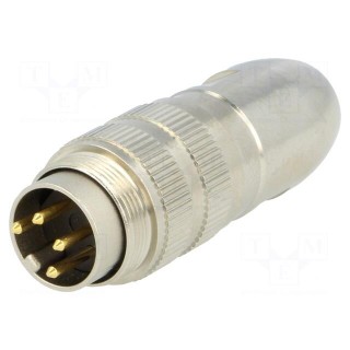Connector: M16 | plug | male | soldering | for cable | PIN: 4 | 5A | 250V