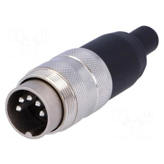 Connector: M16 | plug | male | soldering | for cable | PIN: 5 | 5A | 100V