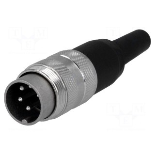 Connector: M16 | plug | male | soldering | for cable | PIN: 5 | 5A | 300V