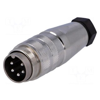Connector: M16 | plug | male | soldering | for cable | PIN: 5 | 5A | 300V