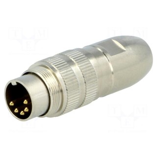 Connector: M16 | plug | male | soldering | for cable | PIN: 5 | 5A | 60V