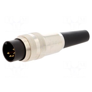 Connector: M16 | plug | male | soldering | for cable | PIN: 5 | 5A | 60V