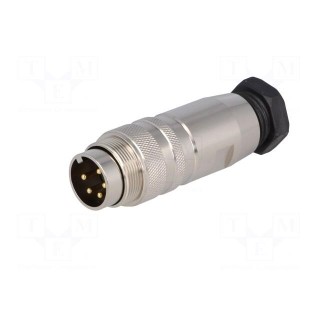 Connector: M16 | plug | male | soldering | for cable | PIN: 5 | 6A | 250V