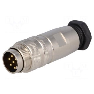 Connector: M16 | plug | male | soldering | for cable | PIN: 6 | 5A | 125V