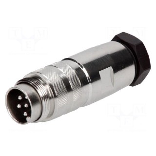 Connector: M16 | plug | male | soldering | for cable | PIN: 6 | 5A | 300V
