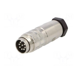 Connector: M16 | plug | male | soldering | for cable | PIN: 8 | 3A | 100V