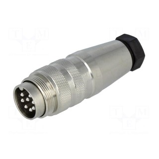 Connector: M16 | plug | male | soldering | for cable | PIN: 8 | 3A | 300V