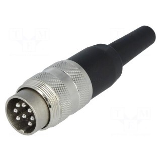 Connector: M16 | plug | male | soldering | for cable | PIN: 8 | 5A | 100V