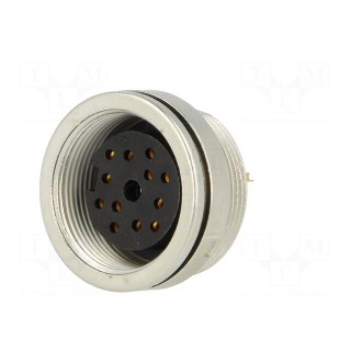 Connector: M16 | socket | female | soldering | PIN: 12 | 3A | 60V | IP68