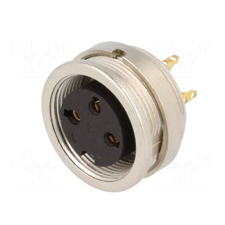 Connector: M16 | socket | female | soldering | PIN: 3 | 5A | 250V | IP40