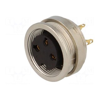 Connector: M16 | socket | female | soldering | PIN: 3 | 5A | 250V | IP68