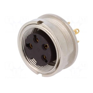 Connector: M16 | socket | female | soldering | PIN: 4 | 5A | 250V | IP40